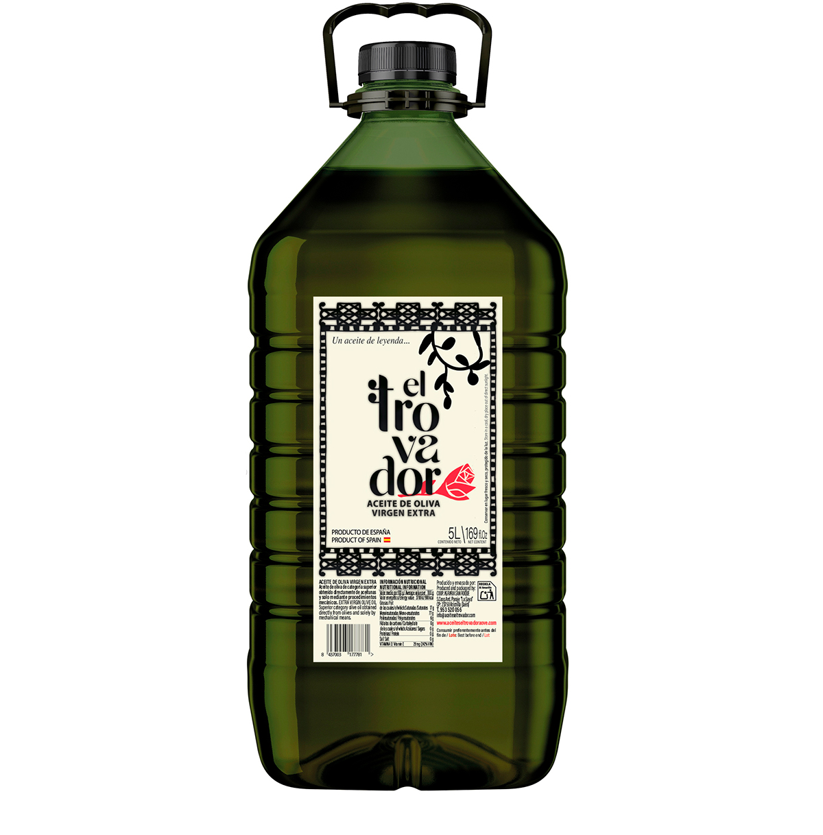 Caja Familiar 3 Botellas de 5 L - Aceite de Oliva Virgen Extra El Trovador