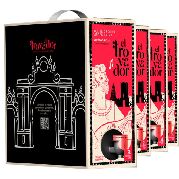 BAG IN BOX 2 L x 4 - El Trovador Aceite de Oliva Virgen Extra Cosecha Temprana